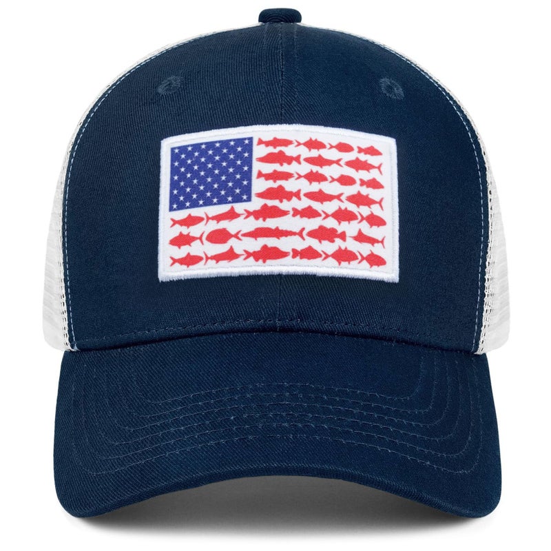 Naicissism American Fish Flag Trucker Hat, Fishing Gifts for Men, Outdoor Snapback Fishing Hat Perfect for Fishing and Daily Use - Image 2